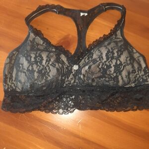 Free People Black Lace Racerback Bralette